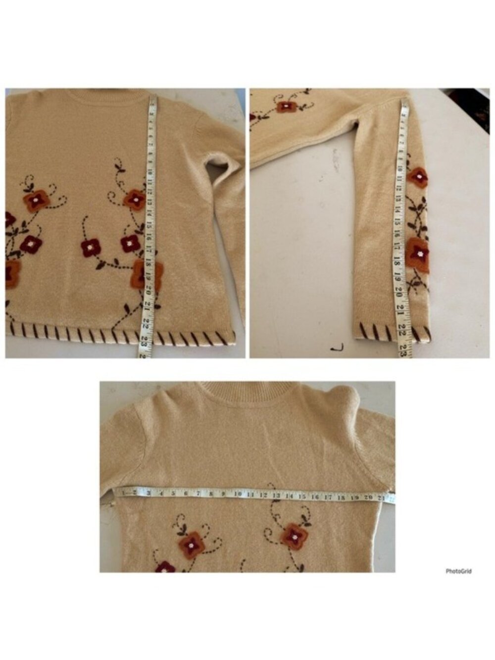 Rene Derhy Collection Angora Wool embroidered with Pearl stone Sweater Skirt Set - Picture 14 of 15